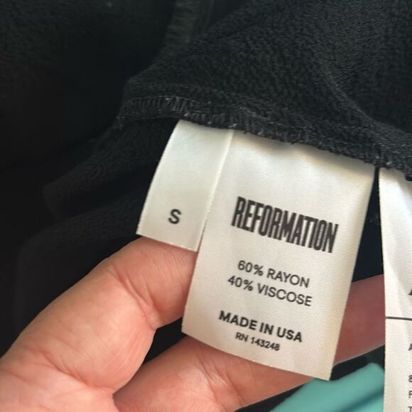 Reformation Elegant Black Tie-Front top, S - Picture 7 of 7